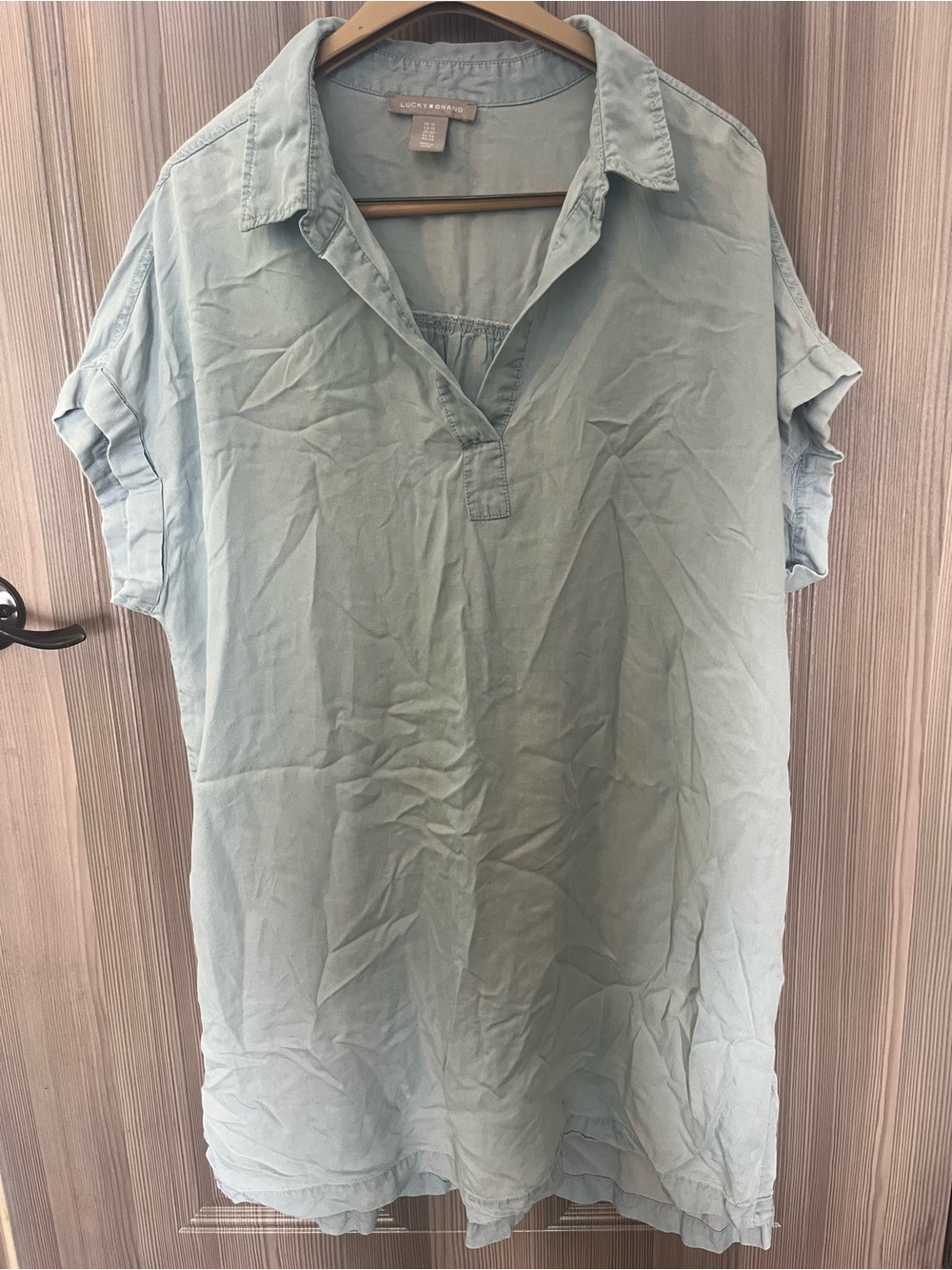Lucky Brand Women’s Light Denim Short-Sleeve tunic dress